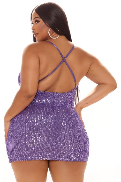 Glow Up Sequin Mini Dress - Purple ...